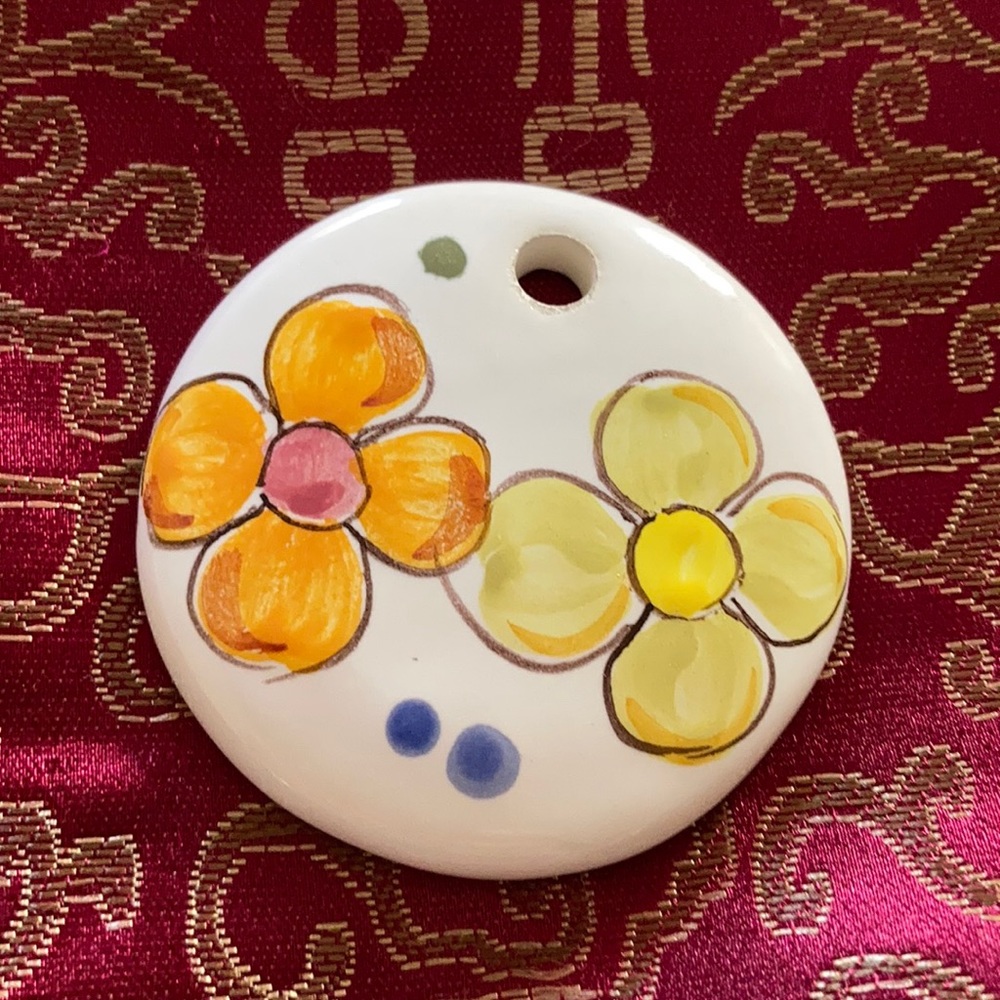 Henriot Quimper hand painted pendant.